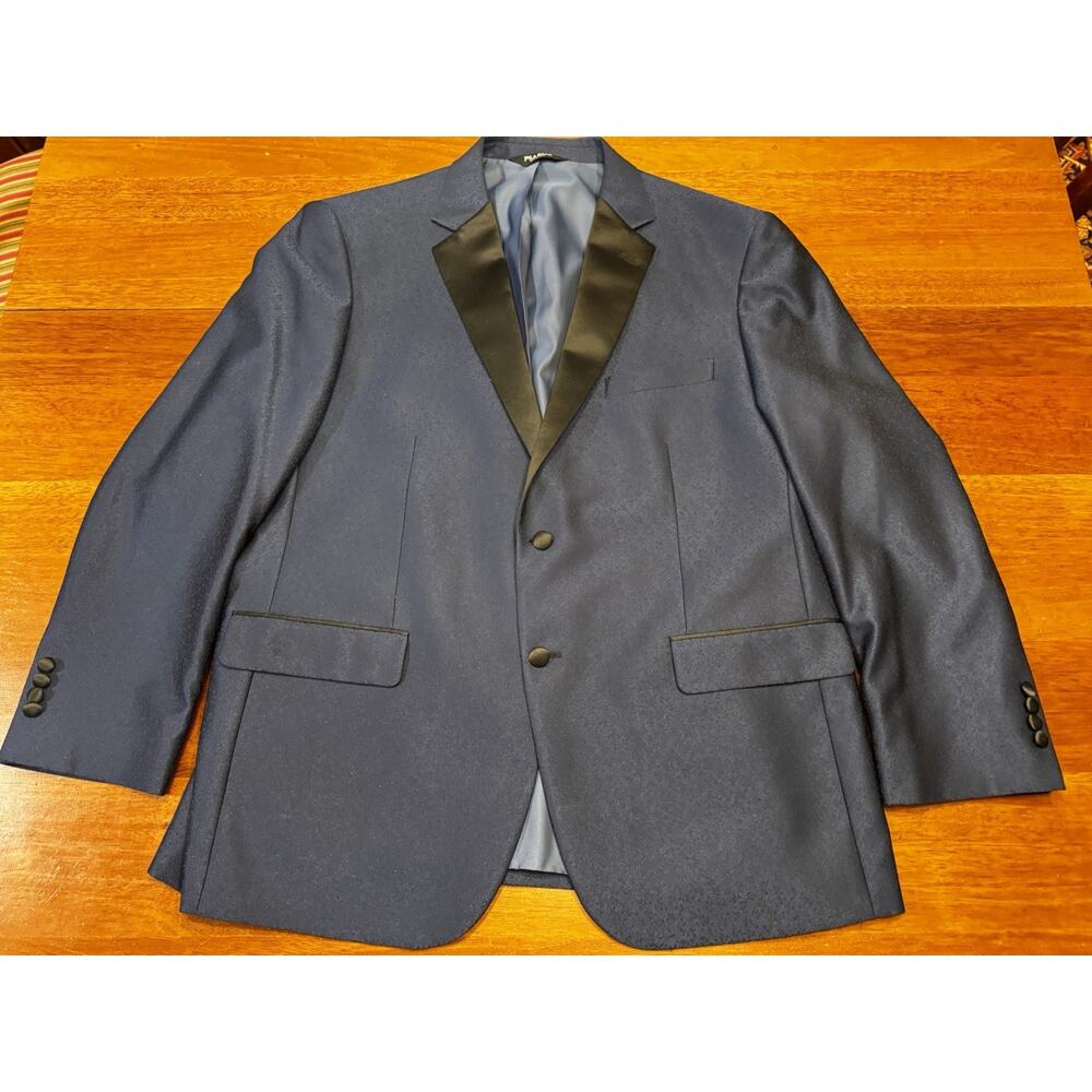 48 R Joseph A Bank Tuxedo Jacket Blue Speckled Party Fun Crazy Wild Tailored Fit